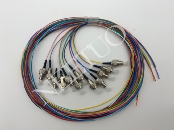 Pigtails 0.9mm 12C colored FC/UPC multimode OM2