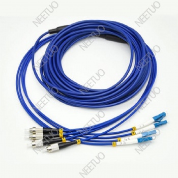 Spiral steel tube armored patch cord 4F FC-LC