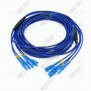 Spiral steel tube armored patch cord 4F SC-SC